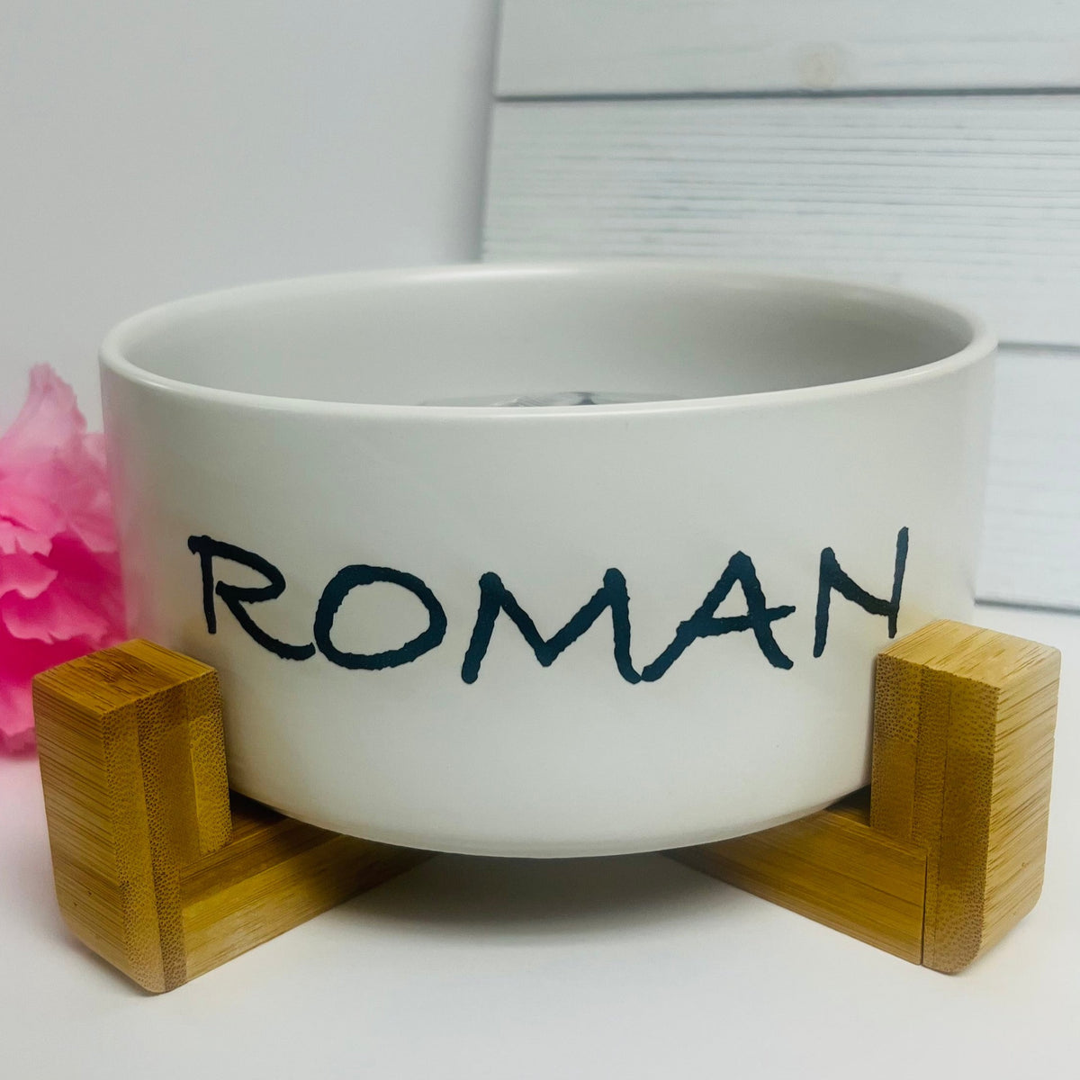 Ceramic Bowls with Wooden Stand
