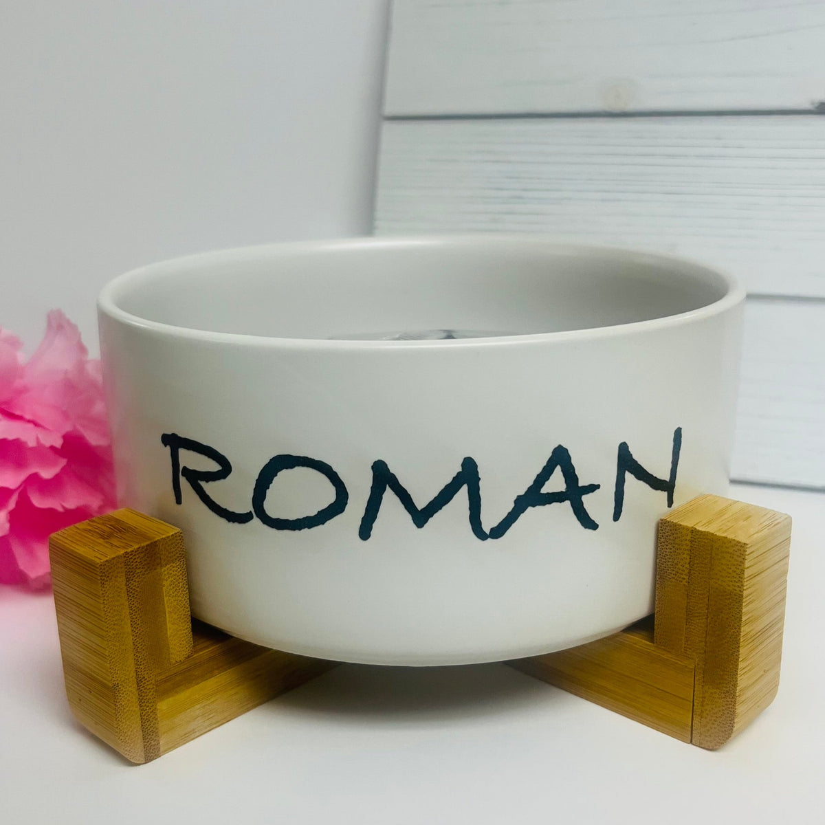 Ceramic Bowls with Wooden Stand