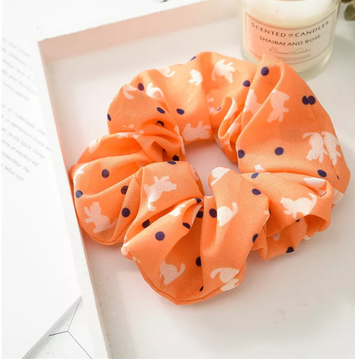 Cat Print Hair Scrunchies