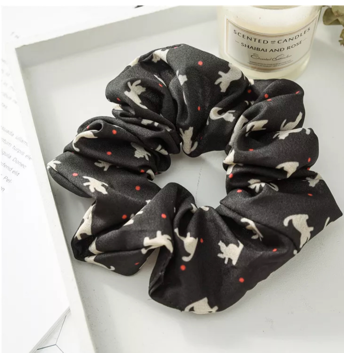 Cat Print Hair Scrunchies