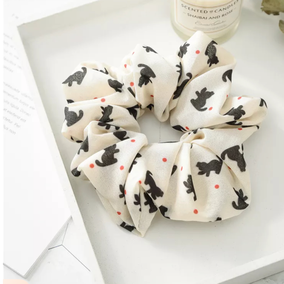 Cat Print Hair Scrunchies