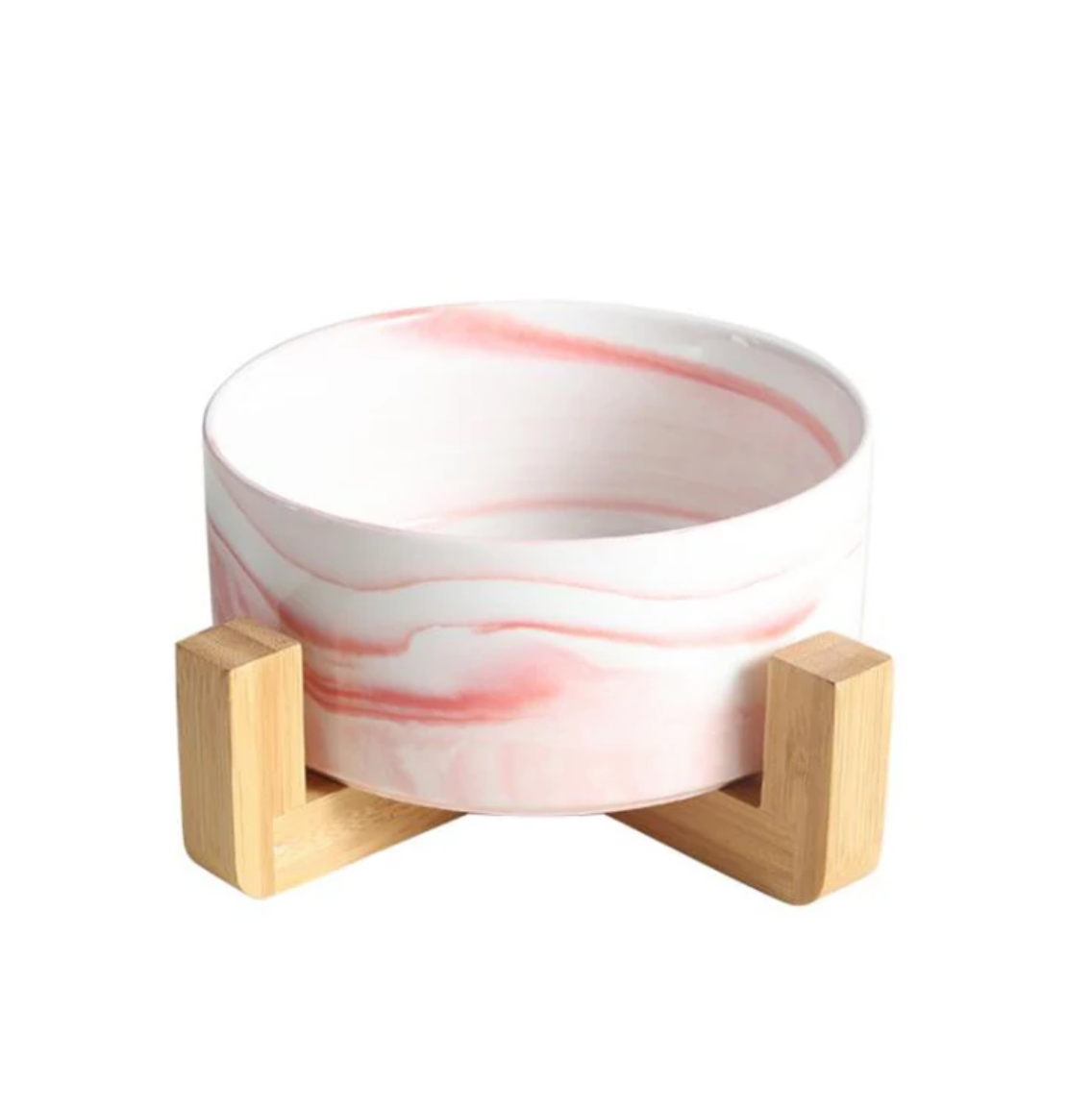 Ceramic Bowls with Wooden Stand