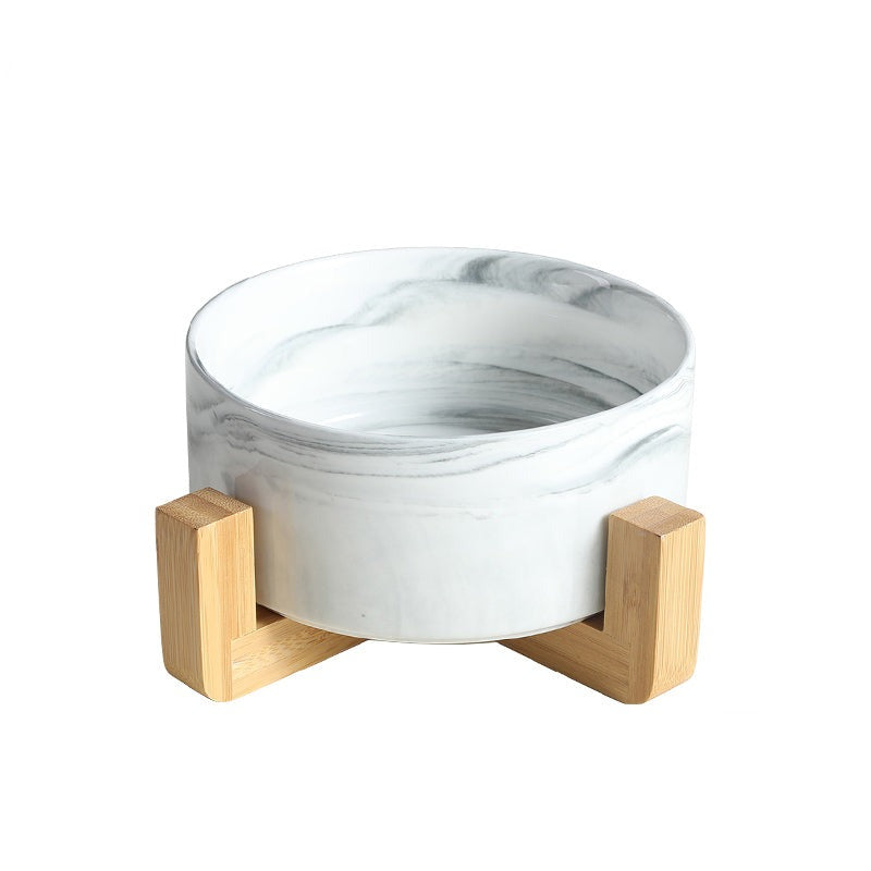 Ceramic Bowls with Wooden Stand
